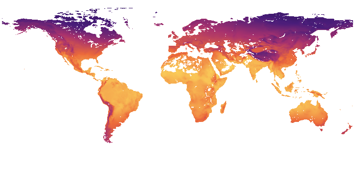 Mean air temperature map